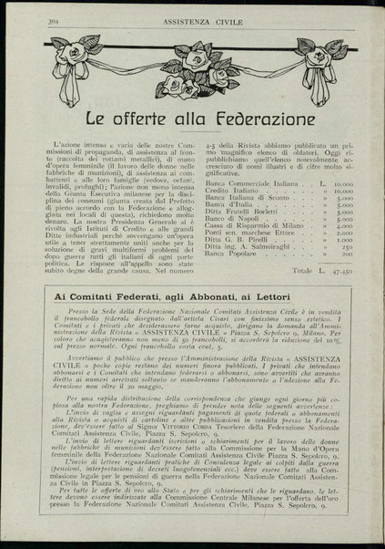 Assistenza civile : rivista quindicinale, illustrata della Federazione Nazionale Comitati Assistenza Civile